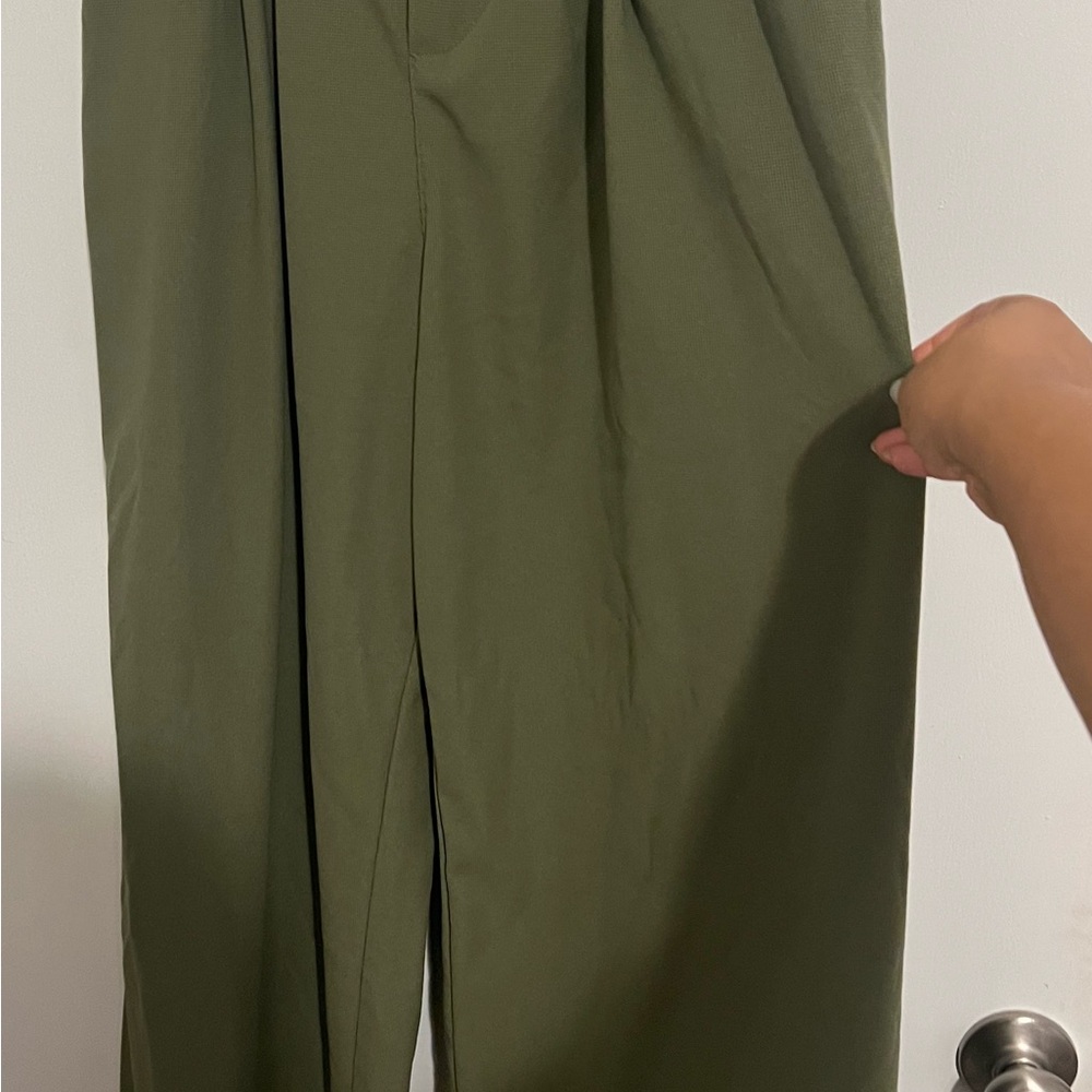 HALARA Loden Green Wide-Leg Women's Pants - Picture 6 of 7